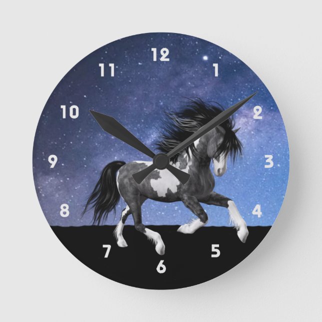 Wild Paint Horse Wall Clock (Front)