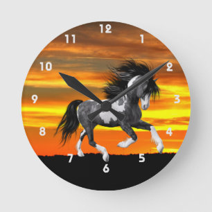 Wild Paint Horse Wall Clock