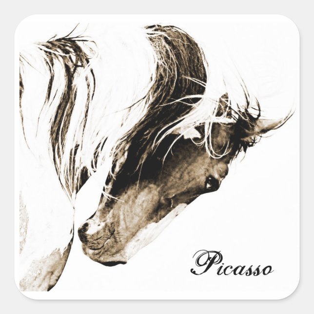 Wild Paint Stallion Picasso Western Horse Stickers (Front)