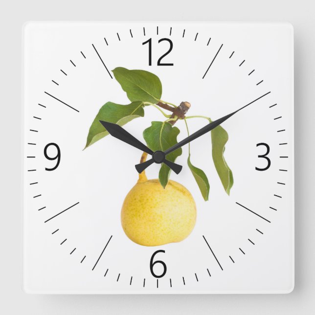 Wild pear square wall clock (Front)