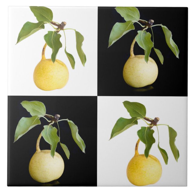 Wild pears ceramic tile (Front)