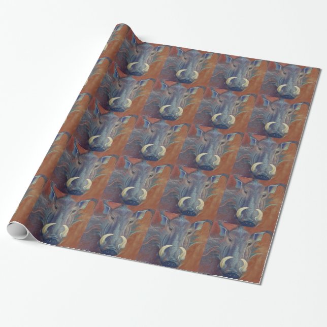 Wild Pig Hog Warthog Wrapping Paper (Unrolled)