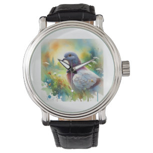 Wild Pigeon 060824AREF101 - Watercolor Watch