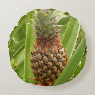 Wild Pineapple Tropical Fruit in Nature Round Cushion