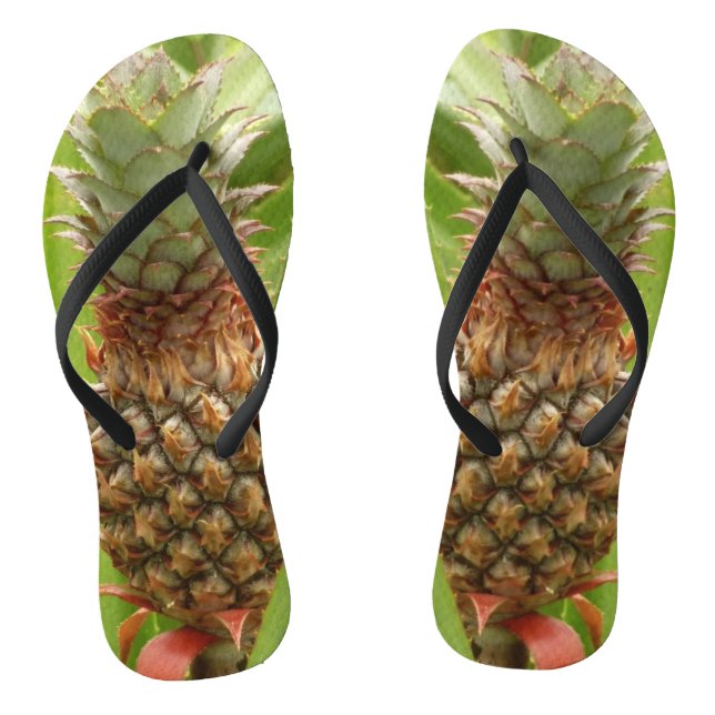 Wild Pineapple Tropical Fruit in Nature Thongs (Footbed)