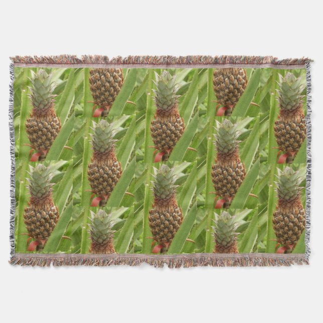 Wild Pineapple Tropical Fruit in Nature Throw Blanket (Front)