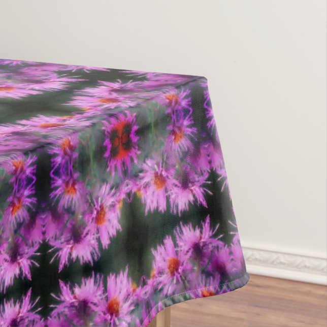 Wild Pink Asters Flower Art Abstract   Tablecloth (In Situ)