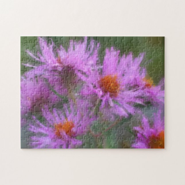 Wild Pink Asters Flower Art  Jigsaw Puzzle (Horizontal)