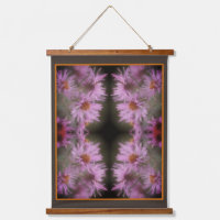 Wild Pink Asters Flower Art Vintage