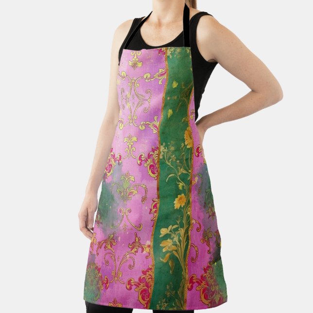 Wild Pink Damask Grunge - Apron (Insitu)