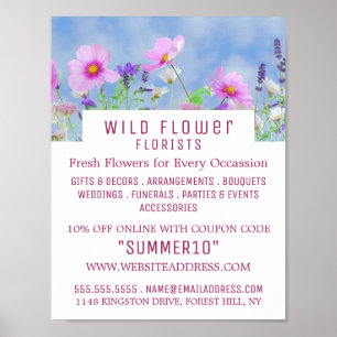 Wild Pink Floral, Floristry Advertising Poster