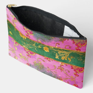 Wild Pink Grunge Damask - Cosmetic Bag