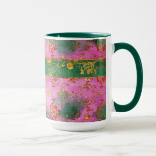 Wild Pink Grunge Damask - Mug, Cup