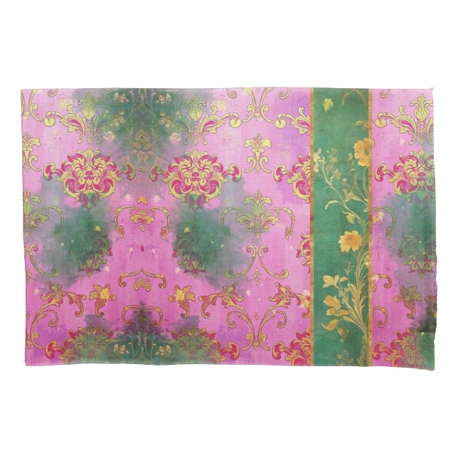Wild Pink Grunge Damask - Pillowcase (Front)