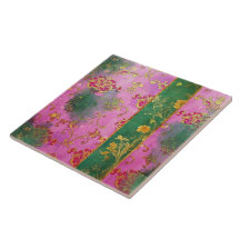 Wild Pink Grunge Damask - Tile