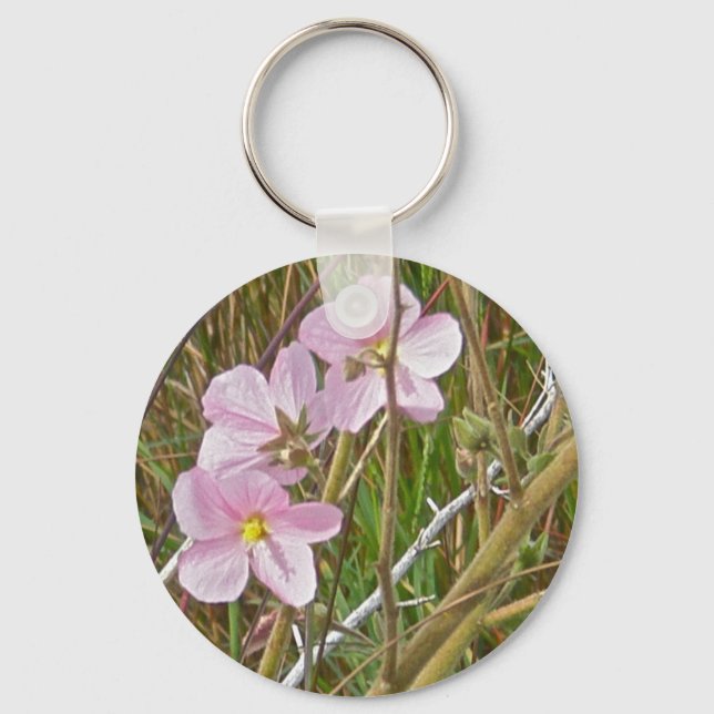 Wild Pink Hibiscus in Salt Marsh Items Key Ring (Front)