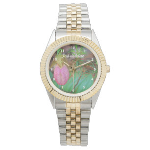 Wild Pink Lady Slipper Orchid And Evergreens Watch
