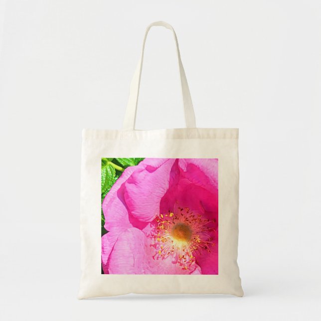 Wild Pink Rose Photo Trust in the Lord Bible Verse Tote Bag (Front)