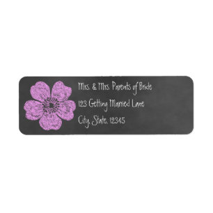 Wild Pink Roses Chalkboard Avery Label Return Address Label