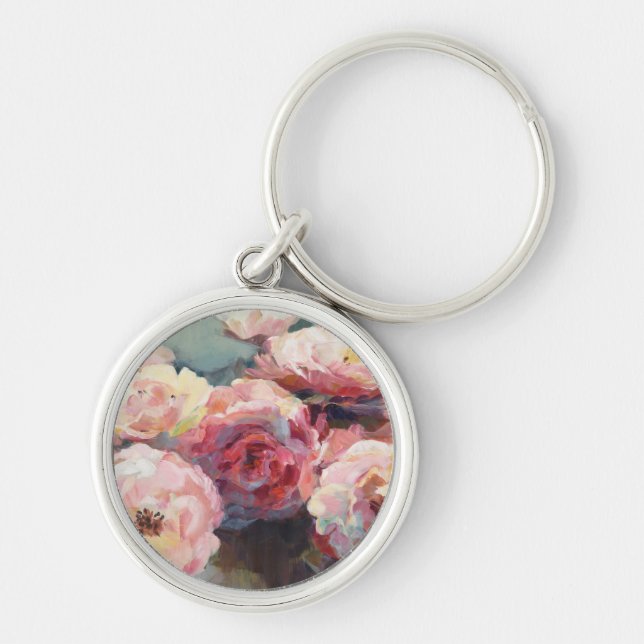 Wild Pink Roses Key Ring (Front)