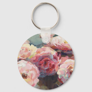 Wild Pink Roses Key Ring
