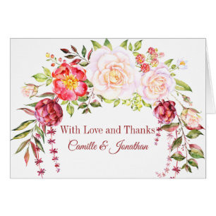 Wild Pink Roses Matching Greenery Thank You