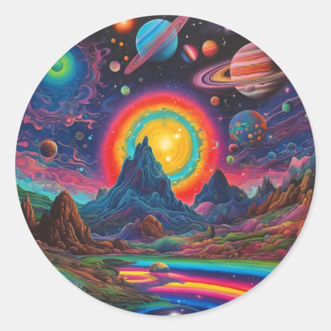 Wild planets 2 classic round sticker (Front)