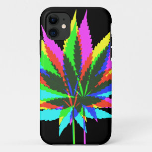 Wild Plant Leafs - neon coloured + your ideas iPhone 11 Case