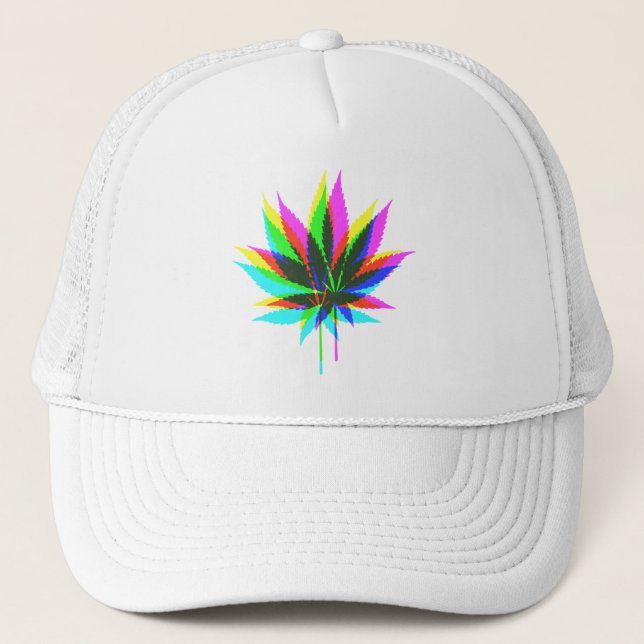 Wild Plant Leafs - neon coloured + your ideas Trucker Hat (Front)