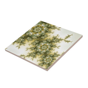 Wild Plant - Mandelbrot Fractal Art Ceramic Tile