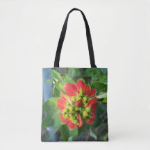 Wild Poinsettia on an all over printed tote bag