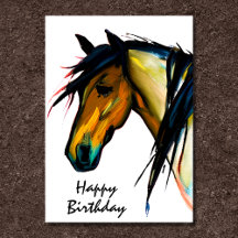 Wild Pony | Watercolor Horse Happy Birthday