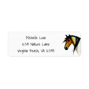 Wild Pony   Watercolor Horse Return Address Label