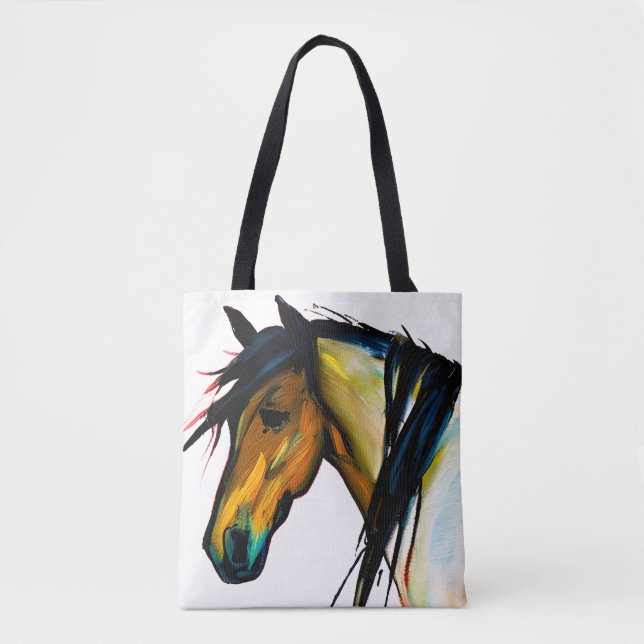 Wild Pony | Watercolor Horse Tote Bag (Front)