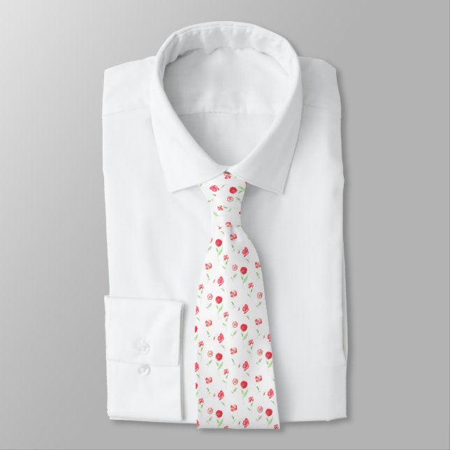 Wild poppies pattern tie (Tied)