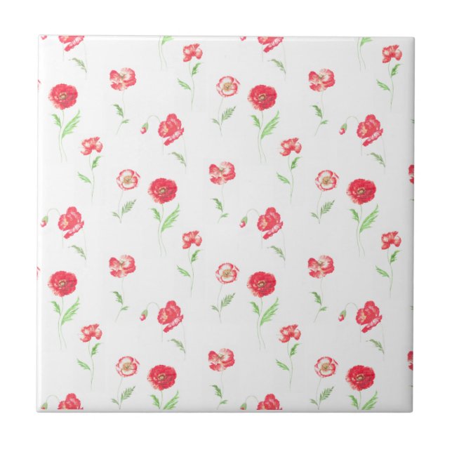 Wild poppies pattern tile (Front)