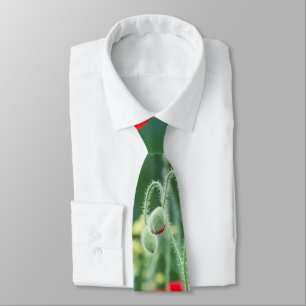 Wild poppies tie