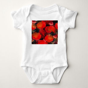 Wild Poppies Watercolor Digital Drawing Baby Bodysuit
