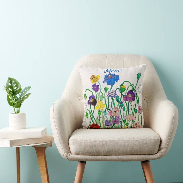 Wild Poppy colourful and fun named Cushion (Chair)