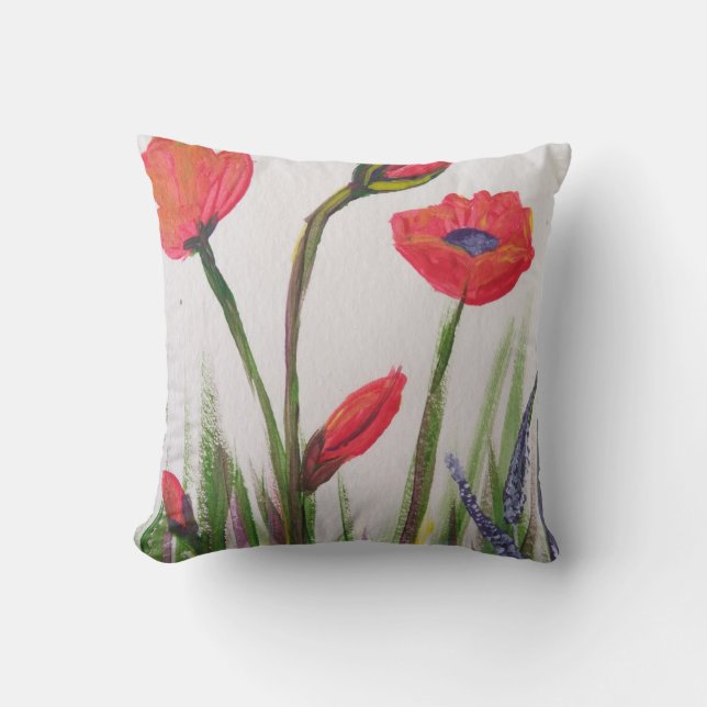 Wild poppy cushion (Front)