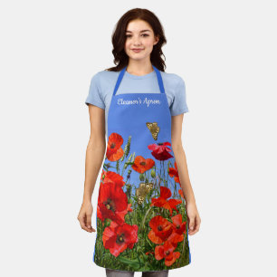 Wild Poppy Field personalized Apron