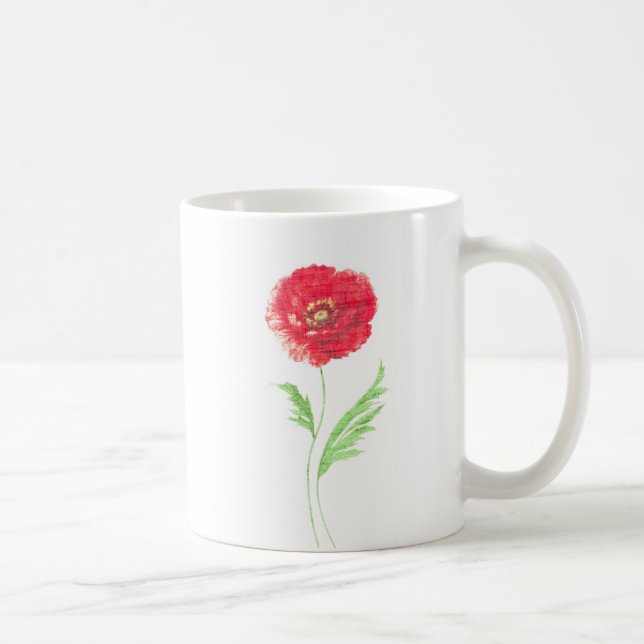 Wild poppy flower coffee mug (Right)
