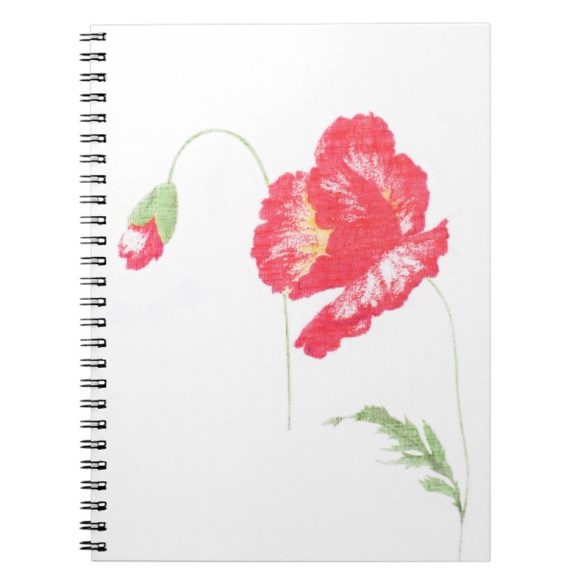 Wild poppy flower notebook (Front)