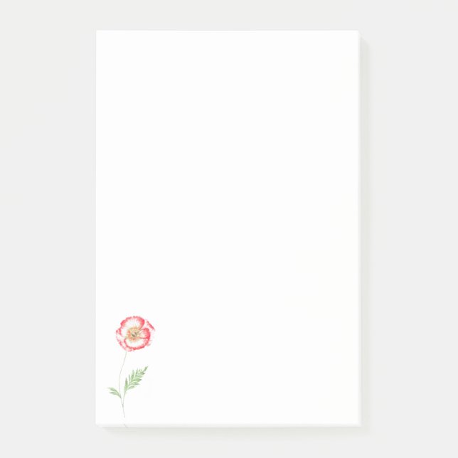 Wild poppy flower post-it notes (Front)