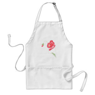 Wild poppy flower standard apron