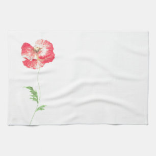 Wild poppy flower tea towel