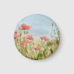 Wild poppy meadow art magnet<br><div class="desc">Wild poppy meadow art magnet
A beautiful watercolour poppy wildflower meadow by English artist Emma Wilkinson of ArtDecadance.
A wedding favor gift to treasure!</div>