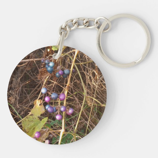 Wild Porcelain Berry Vine Acrylic Keychain (Back)