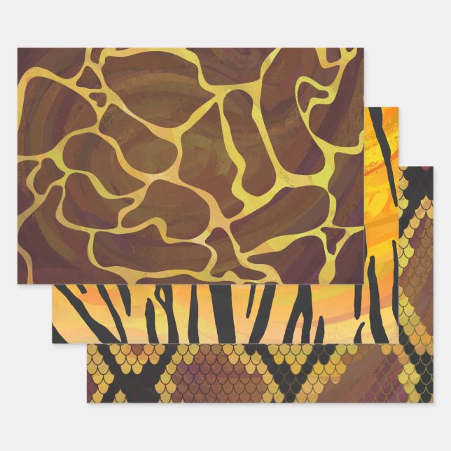 Wild Print Patterns Wrapping Paper Sheet (Set)