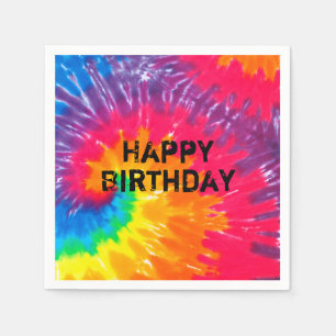 wild psychedelic neon tie dye abstract napkin